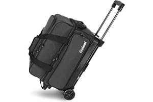 Goloni Bowlingtasche mit 2 Rollen und großem separatem Schuhfach für Bowlingschuhe (bis US-Herrengröße 48), einziehbarer Griff, ausziehbar auf 101,6 cm