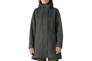 OUTDOOR VENTURES Damen Regenjacke Lange Softshelljacke mit Kapuze Frauen Übergangsjacke Regenmantel Gefütterte Funktionsjacke Wasserdichte Windbreaker Wanderjacke Atmungsaktive Jacke Outdoorjacke