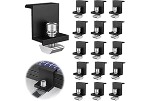 GEBRAZY 16 Stück Solarmodul Klemmen, 30mm Aluminium PV Modul Endklemmen, Z-Halter Befestigung Solarmodulhalter für Solar Panel, Solarbefestigungen für Dächer Wände Boote Wohnmobile (Schwarz)