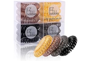 STYLANCE EZbobbles 12pcs Elastici per Capelli, elastici per capelli a spirale per donne e ragazze elastici per capelli in plastica serie multicolore a spirale (colore10)