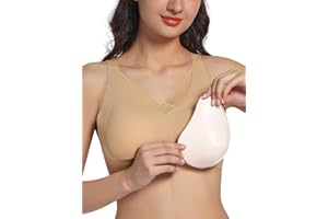 EVOBLISS Sujetadores de mastectomía para mujer con bolsillos, brasier diario para postoperatorio, incluye 1 par de almohadillas extraíbles para el pecho