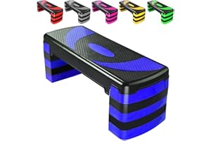 MAXSTRENGTH Aerobic-Stepper mit 5 verstellbaren Stufen (10/15/20/25/30 cm) Cardio-Gewichte Yoga-Übungs-Workout-Stepboard Rutschfestes Home-Gym-Routine-Fitness-Training
