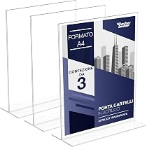3 Confezioni Di Porta-cartelli Acrilici Verticali A Doppia Faccia In Dimensioni 8,5x11 Pollici - copertina