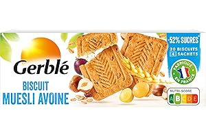 Gerblé Teneur réduite, Biscuits Muesli Avoine, Allégés en sucres et en sel, 20 biscuits, 290 g, 99893