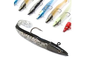 CROCH Soft Fishing Lures 10pcs with Jig Head and T Tail 11cm for Sea fishing