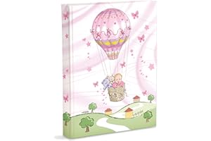 MARELI Album Fotografico Nascita cm 21x28 con taschette contiene 200 foto cm 13x18, Rosa