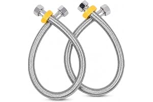 DT Play Crafters 304 Grade Stainless Steel Flexible Connection Pipe, 18 Inches, Silver, for Hot & Cold Mixer Faucets, Basins, Sinks, Geysers, and Flush Tanks