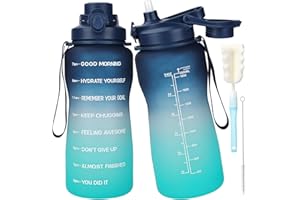 GXCROR Water Bottle 2 liter BPA Free Sports Bottle with Cap and Leak-proof, Suitable for Gyms, Schools and Offices, for Hiking, Cycling, Camping, Running, Yoga