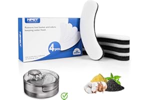 NPET 5L Dog Water Fountain Filters, Pet Fountain Filter for DF10 Dog Fountain,4 PCS Replacement Filters
