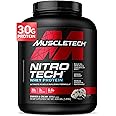 MuscleTech NitroTech Whey Protein Powder, Muscle Maintenance & Growth, Whey Isolate Protein Powder With 3g Creatine, Protein Shake For Men & Women, 6.8g BCAA, 40 Servings, 1.8g, Cookies & Cream