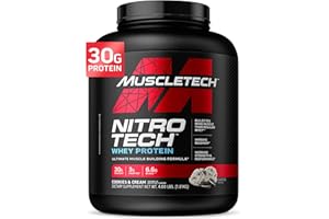 Muscletech Suplemento para Deportistas Nitro Tech Performance Series, Sabor de Cookies & Cream - 1800 gr (El embalaje puede variar)