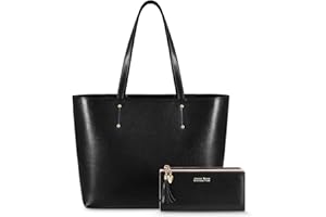 Jocose Moose Grand Capacité Rétro Sac à Main Femme,PU Cuir Sac Bandoulière Femme,Mode Ensembles de Sac Cabas Fourre-Tout Portefeuille 3pcs