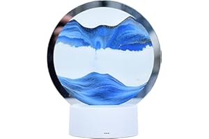 WOKICOR Peinture de Sable Qui Coule, 3D Cadre Sable Mouvant, Image d'Art de Sable en Mouvement, Lampe de Table Cadre Peinture de Sable Fluide, 7 Modes Eclairage pour Cadeaux de Noël Anniversaire
