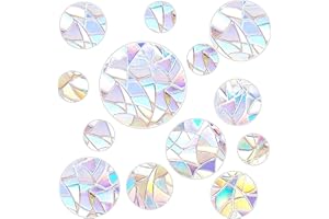 WY LIGHTING LEVEL 39 Stück Prism-Fenster-Abziehbilder PVC Anti-Kollisions-Aufkleber Vogelschutz Regenbogen Fensterfolie Kreisförmig Sonnenfänger Sticker Dekoration für Stoppt Vögel Türfenster Esszimmer Schlafzimmer