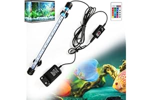 Izrielar Lampada per acquario LED RGB 9W, illuminazione per acquario LED, luce per acquario, impermeabile IP67, lampada per acquario universale, per acquario di pesci, acquario di piante, spina UE