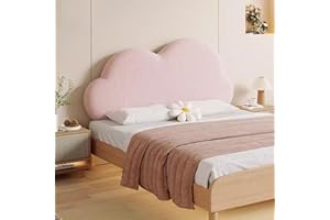 Gleedipre French cloud shape Headboard cover Skin-friendly and thick Anti-collision Removable and washable Headline soft pad Large backrest(Pink,100x65cm/Has a headboard)