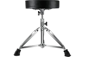 XDrum Session DHS-1 Schlagzeughocker (doppelstrebig, Höhenverstellbar 47-60cm, Durchmesser Sitzfläche 32cm, Dreibeinig mit Gummifüßen, zusammenklappbar, stabil)