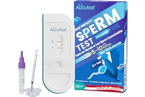 Accufast Test di Fertilità Maschile - Test dello Sperma per Uomini: Indica un Numero di Spermatozoi Normale o Basso | Kit di Test di Fertilità Privato | Accurato al 98,6% | Prodotto in Canada