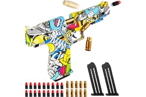 XAZASTOV Toy Gun with Graffiti Pattern, Toy Pistol with Soft Bullets and Ejectable Magazines, Shell Ejecting Toy Guns, Toy Foam Blaster for Kids Age 6+, Birthday Gifts for Goys Teenager