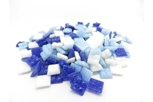 HOBBY ISLAND MOSAICS 1600 Vitreous Glass Mosaic Tiles Blue Arts Crafts 10mm