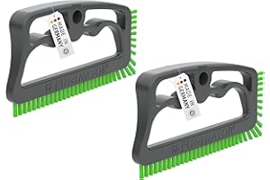 FUGINATOR® Zestaw 2 szczotek do fug w kolorze szarym/zielonym – szczotka do czyszczenia fug w łazience, toalecie, kuchni itd. – czyszczenie płytek ściennych i podłogowych – poręczna szczotka do fug i