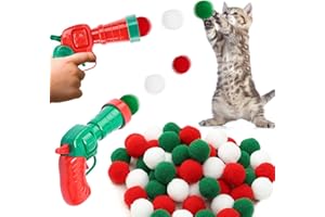 KIKVTER Interaktywna zabawka dla kotów, pistolet z piłkami, dla zwierząt domowych, kotów i psów, pluszowa piłka interaktywna