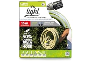 Idroeasy Armadillo 1/2 Superlight 15 metri, Tubo Acqua Super Leggero da Giardino Anti Nodo e Anti Torsione, Canna Irrigazione Giardinaggio