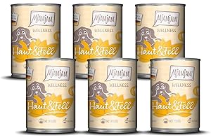 MjAMjAM - Nourriture humide premium pour chiens - Bien-être - Peau & Pelage - Poulet, paquet de 6 (6x400g), sans céréales