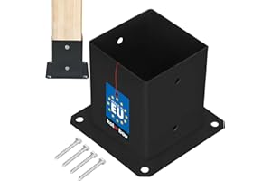 KOTARBAU® Douille à visser 120 x 120 mm Poteaux en bois carrés Poteaux Douille de sol Support de clôture Douille Plaque de sol Support de poteau Ancrage Galvanisé à chaud Revêtement en poudre