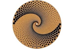 TazStudio Premium slipmat - Cork Turntable Mat for Better Sound Support on Vinyl LP Record Player - Cork mat Original Art Design - Psychedelic Geometric Dots Art (4mm Thick)