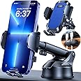 YRU [80LBS Strongest Suction & Military-Grade 2025 Car Phone Holder [Patented 2-Side-Lock & Safety Certs] Universal Phone Mount Dash Windscreen Vent Van for iPhone 16 Pro Max Samsung, Blue