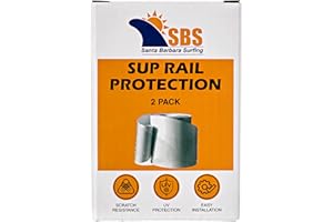 SANTA BARBARA SURFING SBS Stand Up Paddle Board Rail Savers (Jumbo 83" x 3.5") - Clear SUP Protection