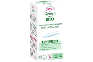 Love & Green BIO Tampons hypoallergéniques avec Applicateur "SUPER" x 14