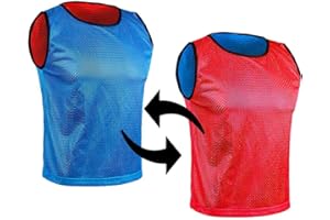 SPORTSBIBS Fußball Leibchen für Kinder und Erwachsene, Wendeleibchen 2-Farbig, Trainingsleibchen, Markierungshemd Doppelseitig für Team-Spiel, Damen Herren Junioren Senioren, viele Farben und Größen