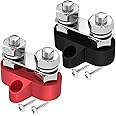 Coocicyi 5/16" Bus Bar 12V Battery Wire Power Distribution Terminal Block M8 Dual Studs Junction Block Post Positive&Negative Bus bar for Auto Car Marine Boat