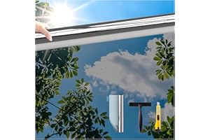 ‎GUTSURGE Gutsurge Hitzeschutzfolie Fenster Sonnenschutzfolie Fenster innen oder außen Fensterfolie Sonnenschutz UV Folie Fenster Hitzeschutz Spiegelfolie Fenster Sichtschutz Rückstandslose Silber