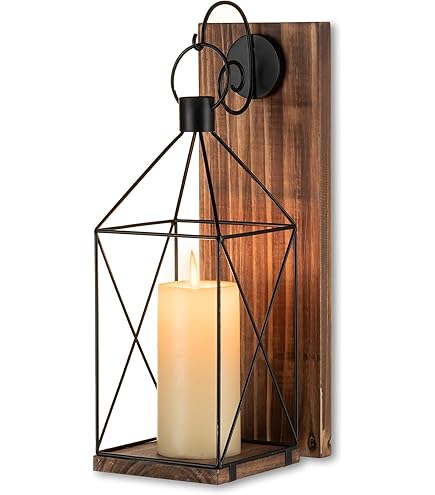 Portacandele Nero GOEDCH Portacandele Da Parete Vintage - 2 Pezzi Nero Con Chiodi - Decorazione Per Casa Arredamento Retrò