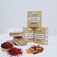 Apne Ghar Ka Soaps Sandalwood & Saffron Magic Soaps For Bath (100 Gms) | Paraben Free | Chandan & Kesar Bath Soap | Handmade Soaps For Glowing | Skin Brightening Soap For Men & Women (Pack Of 3)