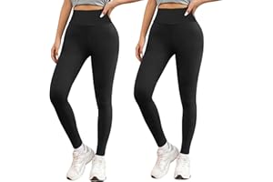 Looks Divine Gift 2 Pack Leggings for Women High Waisted Fleece Lined Leggings Women UK Buttery Soft Elastic Tummy Control Plus Size Workout Gym Yoga Pants