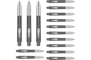 CyeeLife Transparent Alunium-Plastic Dart Shafts 15pcs 35/48mm 6 colour