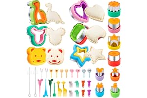 Cortadores de Galletas 40 Piezas, Nifogo Moldes de Galletas, Cortadores de Sandwich, Cortador de Frutas y Verduras Acero Inoxidable con Tenedores de Fruta