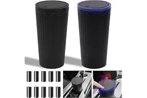 TZEKING 2 Pezzi Pattumiera per Auto,Pattumiera per Auto con Coperchio,5 Voll Sacco Della Spazzatura,Mini Pattumiera per Auto Impermeabile,Mini Cestino Auto,portatile, impermeabile,antiodore per auto