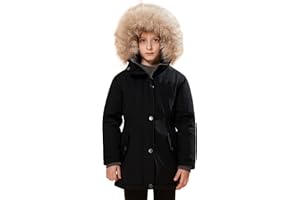 SOLOCOTE Cappotti invernali per ragazze pesanti giacca calda di media lunghezza con colletto di pelliccia rimovibile con cappuccio