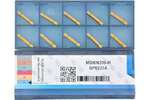 CDBP Plaquette de gorge MGMN200-M Inserts en carbure de tournage largeur 2mm de rainurage, Revêtement CVD, 10 pièces