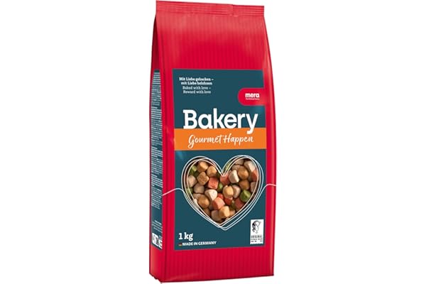 Mera Bakery Gourmet Happen - Mélange de Friandises pour Chien - pour Entraînement ou Collation - Ingrédients Naturels - Biscuits Délicatement Cuits au Four (1 kg)