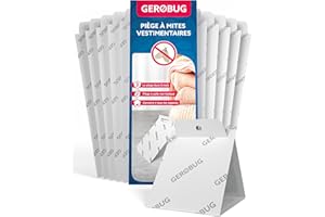 Gerobug Piège à Mites des vêtements 10 pièces - Piège à Mites des vêtements - Piège à Mites avec phéromone Attractive 3 Mois de Protection