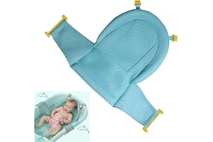 YIBIDYS Baby Bath Support Seat, Newborn Shower Mesh for Bathtub, Adjustable Comfortable Non-Slip Bath Seat for Infant 0-3 Years (Blue)