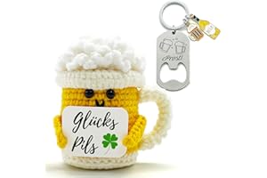HEDAKANG Bier Geschenke für Bierliebhaber Biergeschenke - Positive Potato Kartoffel Serien Gehäkelte Bierchen Glücksbringer Bier Geschenke für Männer Frauen Lustig Oktoberfestbier Wohnzimmer Büro Auto Deko