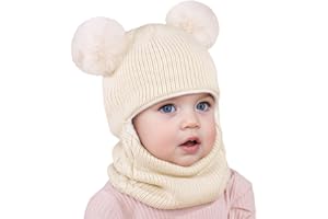 HEONSATI Cappelli Bambino Bambina Passamontagna Cappellino a Maglia Bambino Cappello Con Orecchie Dopo Sci 0-24 Mesi Regali Berretto Neve Caldi Turbante Lavorato Sciarpa Con Cappuccio Berretti Per Bambini