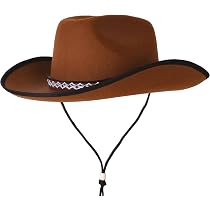 Chapeau De Shérif Marron Rubies – Accessoire Costume Cowboy/Cowgirl Avec Plaque Shérif – Lavable à La Main – Dès 3 Ans